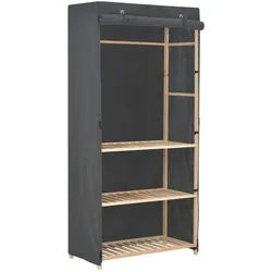 vidaXL Kleiderschrank NA 3-stufiger Kleiderschrank Grau 79x40x170 cm Stoff grau