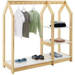 Idimex Kleiderständer Sally , Holz , Kiefer , Vintage , 120x118x42 cm , FSC Mix , Babymöbel & Kindermöbel