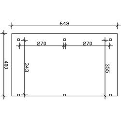 SKAN HOLZ Terrassenüberdachung Siena 648 x 400 cm Leimholz
