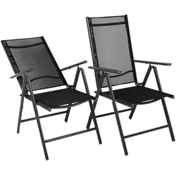 Mid.you Gartenstuhl-Set , Anthrazit , Metall, Textil , 56x105x65 cm , klappbar, inklusive Armlehnen, abwischbar , Gartenmöbel, Gartensessel, Gartenstühle