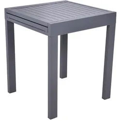 Gardenson Gartentisch , Anthrazit , Metall , rechteckig , eckig , 65x75x65 cm , ausziehbar, wetterfest, gastro- und objekttauglich, regenabweisend, UV-beständig, platzsparend , Gartenmöbel, Gartentische, Gartentische ausziehbar