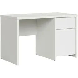 P & B Schreibtisch , Weiß , Holzwerkstoff , 1 Schublade(n) Schubladen , rechteckig , Wange , 65x77x120 cm , Büromöbel, Schreibtische, Schreibtische