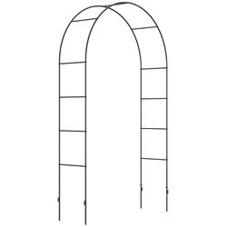 Outsunny Rosenbogen, Metall, Schwarz , 40x240x140 cm , Gartenzubehör, Gartendeko