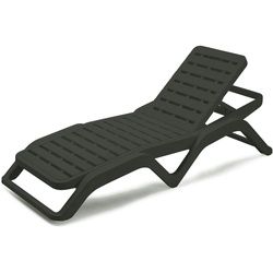 Dmora Sonnenliege Ercolano, Verstellbarer Liegestuhl für den Garten, Kinderbett für den Außenbereich, 100 % Made in Italy, 192x72h100 cm, Anthrazit