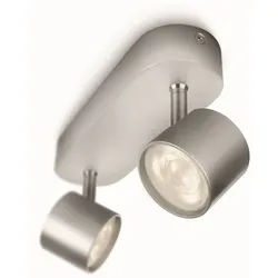 Philips LED Deckenspot myLiving Star Doppelspot, 1000lm, Aluminium, LED fest integriert, Warmweiß silberfarben