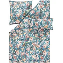 Estella Bettwäsche , Blau , Textil , Floral , 140x200 cm , Heimtextilien, Bettwäsche & Leintücher, Bettwäsche, Satin-Bettwäsche