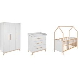 Schardt Babyzimmer-Komplettset »Sienna Grey«, (Set, 3 St., Hausbett, Schrank, Wickelkommode), Made in Germany; mit Hausbett, Schrank und Wickelkommode Schardt grau/natur grau/natur