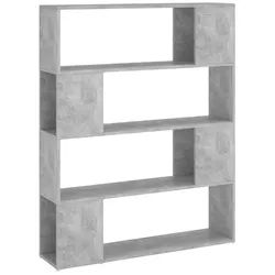 vidaXL Regal 100 x 24 x 124 cm Bücherregal Raumteiler Betongrau 100x24x124 cm grau