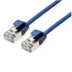 ROLINE U/FTP DataCenter Patchkabel Cat.6A (Class EA) LAN-Kabel, RJ-45 Männlich (Stecker), RJ-45 Männlich (Stecker) (500.0 cm), LSOH, slim blau
