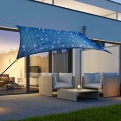 Haushalt International Sonnensegel Sonnensegel UV 50 mit 100 LED Lichtern Maße: ca. 2 x 3 Meter, (1-tlg)