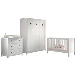 Babyzimer AMORI in Kiefer MDF, teilmassiv, Weiß