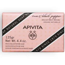 Apivita Natürliche Seife mit Rose & schwarzem Pfeffer