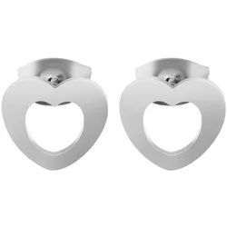 Adelia ́s Paar Ohrhänger Damen Ohrringe – Ohrstecker Herz aus Edelstahl, Schöne Geschenkidee zum Jubiläum silberfarben