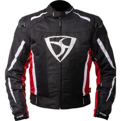 MUGENRACE Diavolo-1 wasserdichte Motorrad Textiljacke, schwarz-weiss-rot, Größe XL für Männer