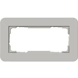 Gira E3 Abdeckrahmen ohne Mittelsteg 2-fach, Grau Soft-Touch / Reinweiß glänzend