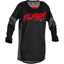 Fly Racing Kinetic Khaos Motocross Jugend Jersey, schwarz-grau-rot, Größe M