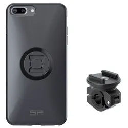 SP Connect Komplettpaket Moto Bundle am Rückspiegel montiert - iPhone 8 Plus