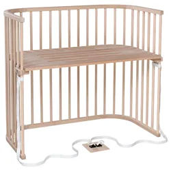 Babybay Beistellbett , Naturfarben , Holz , Buche , vollmassiv , 62x96.50x110 cm , Sprossen im Normabstand, Lattenrost stufenlos höhenverstellbar, zur Sitzbank umbaubar, zum Gitterbett umbaubar, höhenverstellbar, sehr stabil , Babymöbel & Kindermöbel, Babyzimmer, Babybetten, Beistellbetten