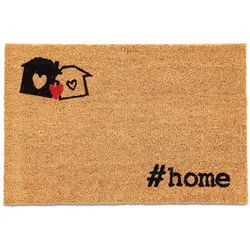 Relaxdays FUßMATTE , Hellbraun , Textil, Kunststoff , 60x40 cm , Teppiche und Böden, Schmutzfangmatten, Fußmatten