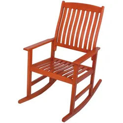 Gardenson Gartenschaukelstuhl , Braun , Holz , Eukalyptusholz , Hartholz , 62x102x93.5 cm , für den Außenbereich geeignet, wetterfest, ergonomische Rückenlehne, inklusive Armlehnen, Wippfunktion , Gartenmöbel, Gartenschaukeln, Hängesessel