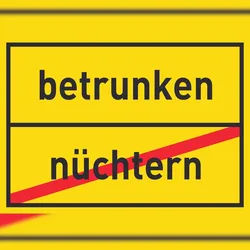 HB-Druck betrunken nüchtern Schild Ortsschild A0 (841x1189mm)