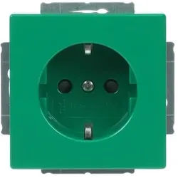 Busch-Jaeger 20 EUCKS-13-82-101 Schutzkontakt-Steckdose Safety+, ohne Aufdruck, für SV/ZSV, grün glänzend, Plattform 63