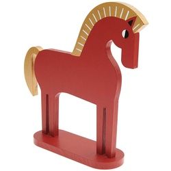 Holz-Figur Deko Pferd In Rot
