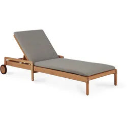 Ethnicraft Jack Gartenliege verstellbar mit Stoffauflage Teak 216x84 cm - Natur
