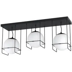 Eglo Deckenleuchte , Weiß, Schwarz , Metall, Glas , rund , 20x32.5x77 cm , Lampen & Leuchten, Innenbeleuchtung, Deckenleuchten, Deckenleuchten