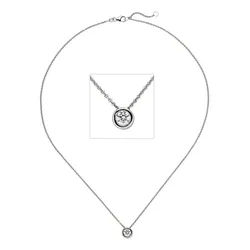 JOBO Kette mit Anhänger Solitär Diamant Brillant 0,50 ct., 14 Karat 585 Weißgold 45 cm silberfarben