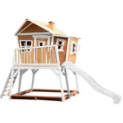 Ambia Garden Spielhaus Max , Braun, Weiß , Holz, Kunststoff , Zeder , vollmassiv , 600 l , 432x288x193 cm , Fsc, EN 71 , Freizeit & Co, Gartenspielzeug, Spieltürme