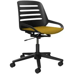 Aeris Drehstuhl , Gelb, Schwarz , Metall, Kunststoff , Drehkreuz , 70x68x40 cm , Made in Germany , Typenauswahl, Wippfunktion, Sitzfläche 360° drehbar , Büromöbel, Bürostühle, Drehstühle
