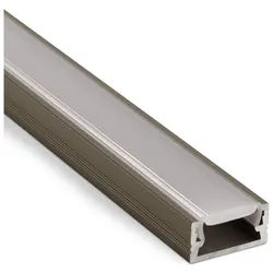 SO-TECH® LED-Stripe-Profil 3 Stück LED-Aluprofil für LED Streifen, Länge je 2 m, 3x Profil-11 Edelstahloptik mit opaler Abdeckung silberfarben