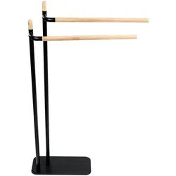 Sadena Handtuchhalter , Naturfarben, Schwarz , Metall , 53x85.5x15 cm , Badezimmer, Badezimmerausstattung, Handtuchhalter