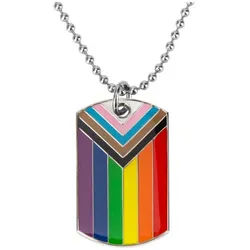 Ware aus aller Welt Kette mit Anhänger LGBTQ Halskette Regenbogen Lesbian Gay Bisexual Transgender CSD Pride (1-tlg) bunt