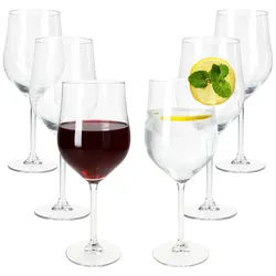 6x Olivia Open Wine Wasser- & Weingläser 300ml mit Fuß Cocktailglas Partys Feier
