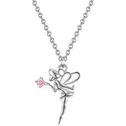 Glanzstücke München Kette mit Anhänger LLL28 (1-tlg), Kette mit Anhänger Sterling Silber Zirkonia rosa rosa|silberfarben