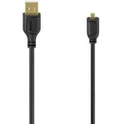 Hama Mini-USB-Kabel Flexi-Slim, Mini-B8-Stecker, USB 2.0, 480 Mbit/s, 0,75 m
