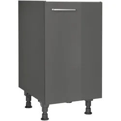 Nobilia Spülenunterschrank , Schieferfarben , Metall , einzeln stellbar , 45x87x56 cm , Blauer Engel, Pefc, Goldenes M, Made in Germany, DGM-Klimapakt , Zusatzausstattung erhältlich , Küchen, Küchenmöbel