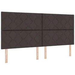 vidaXL Bett LED Kopfteil Hellgrau 200 cm Stoff (1-tlg) braun