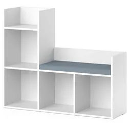 Vicco Kindersitzbank Luigi Weiß 107.2 x 88.6 cm , Holzwerkstoff , Rechteckig , 107.2x88.6x30.9 cm , Babymöbel & Kindermöbel, Kinderzimmer & Jugendzimmer, Kindersitzgruppe