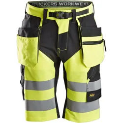 Snickers FlexiWork, High-Vis Shorts+ Holstertaschen, Klasse 1 62 signalgelb-navy