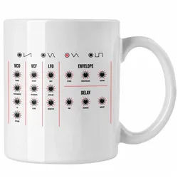 Trendation Tasse Trendation - Synthesizer DJ Geschenk Tasse Musik Techno Nerd Analog Mu weiß