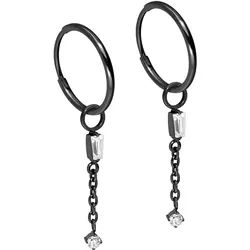 Titan Ohrclicker Creolen 2 KRISTALLE + KETTE