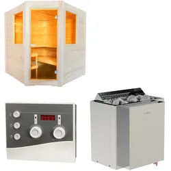 Sentiotec Sauna Komplettset Basic Corner | Viking Combi | 5 Pers.