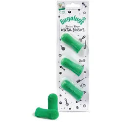 Bugalugs Tierzahnbürste Bugalugs Silikon-Fingerzahnbürste für Hunde und Katzen – 3er-Pack grün
