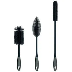Kochblume Reinigungsbürsten-Set Silikonbürsten, (Spar-Set, 3-tlg), Köpfe untereinander austauschbar grau