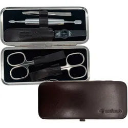 PFEILRING Maniküre-Etui, 5 tlg., Rahmenetui Rindleder braun