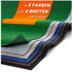 Midori Rasenteppich, Rasenteppich Kunstrasen Drainage-Noppen 133x350 cm Grau grau 133 cm x 350 cm