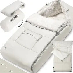 Babyfußsack Beige Kinderwagen geeignet mit Beutel